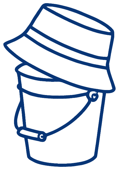Pail wearing a bucket hat